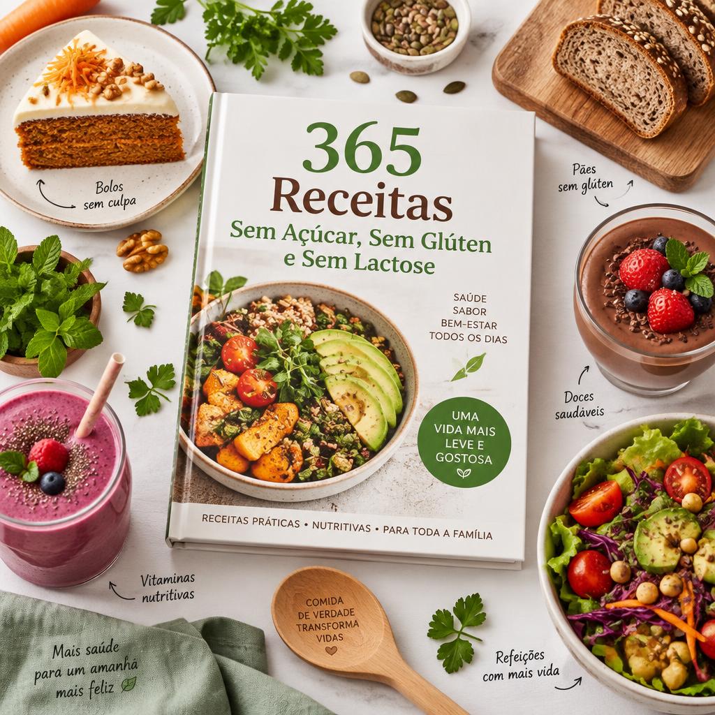 Livro 365 Receitas com categorias de receitas saudáveis